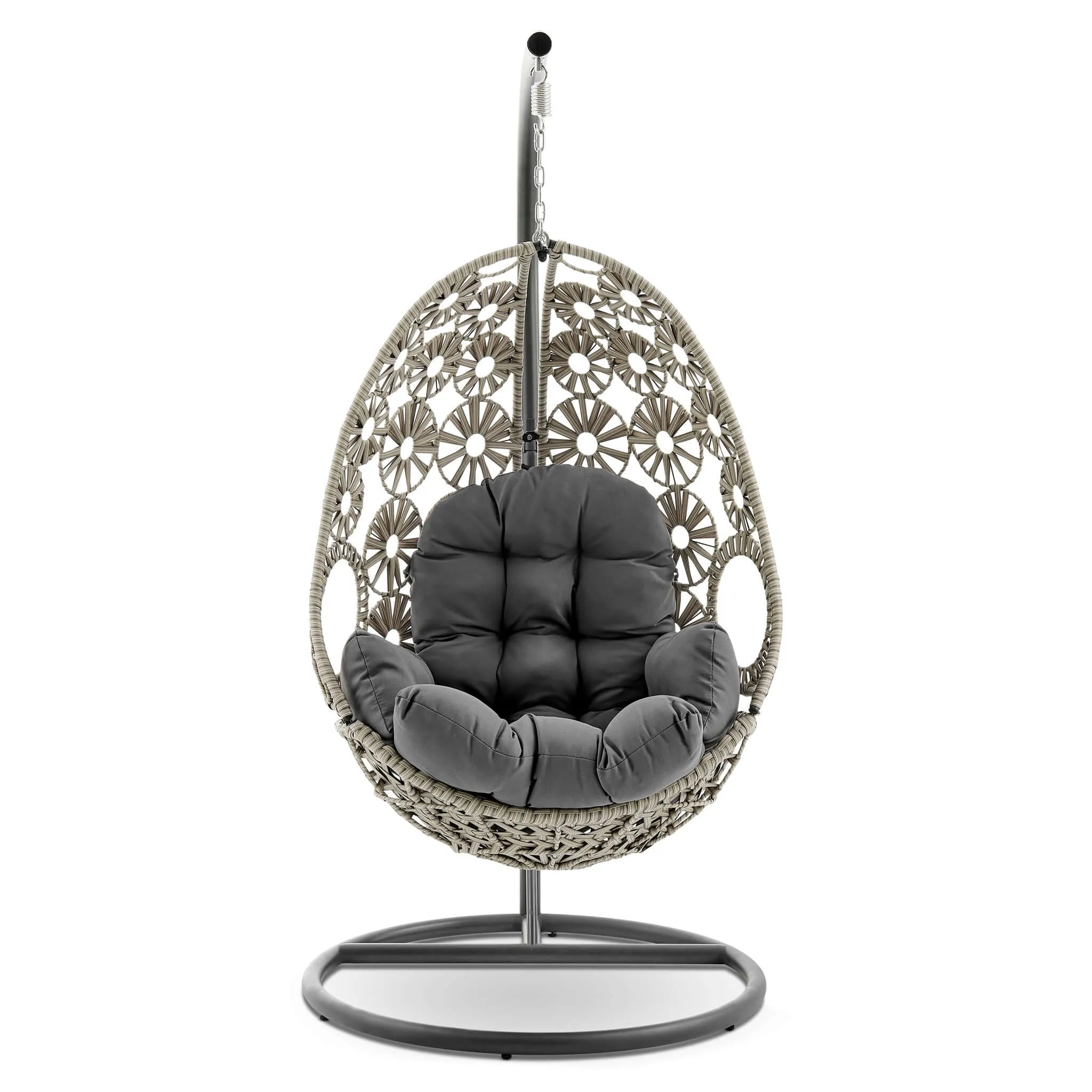 Etna Sunburst Garden Outdoor PE Rattan Hanging Swinging Egg Chair