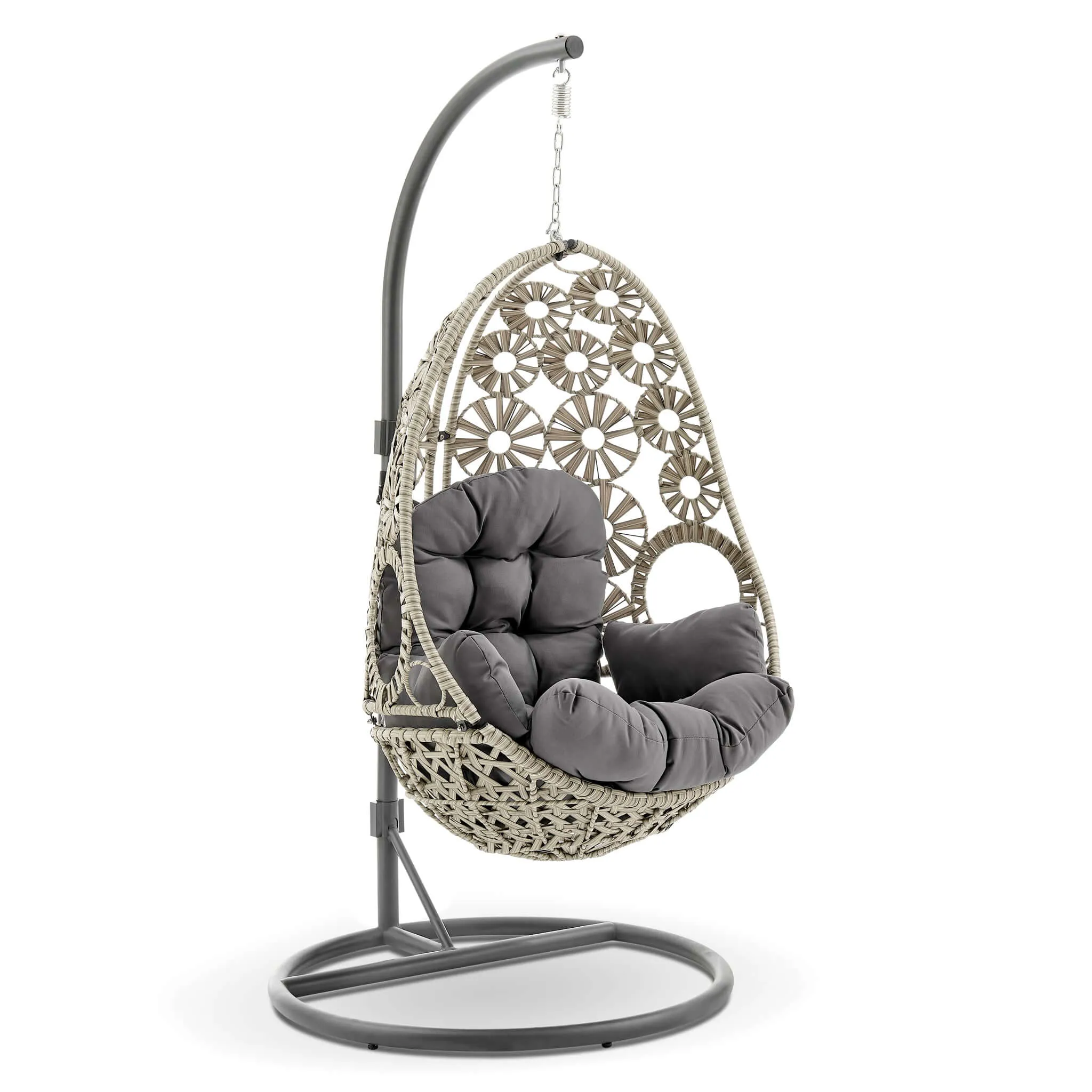 Etna Sunburst Garden Outdoor PE Rattan Hanging Swinging Egg Chair