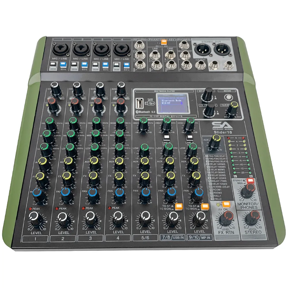 FL-155PC-PA Package - Pair of Premium Dual 15" PA/DJ Speakers, 10 Channel Mixer, 2 Channel Power Amplifier and Cables