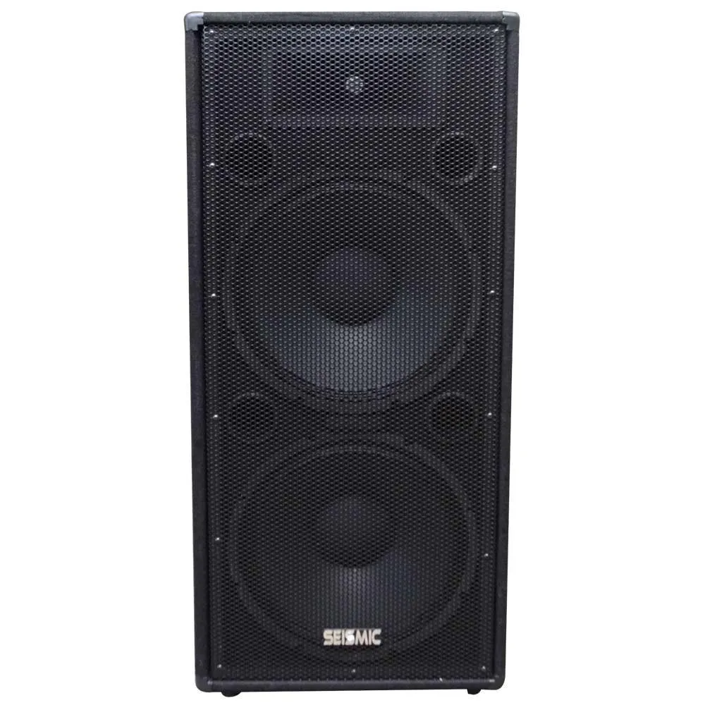 FL-155PC - Pair of Dual Premium 15" PA/DJ Speaker Cabinets with Titanium Horns - Wheel Kits and Rear Handles
