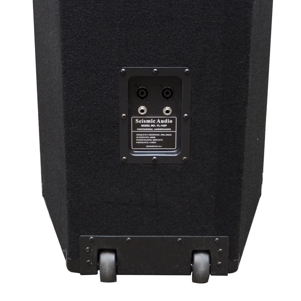 FL-155PC - Pair of Dual Premium 15" PA/DJ Speaker Cabinets with Titanium Horns - Wheel Kits and Rear Handles