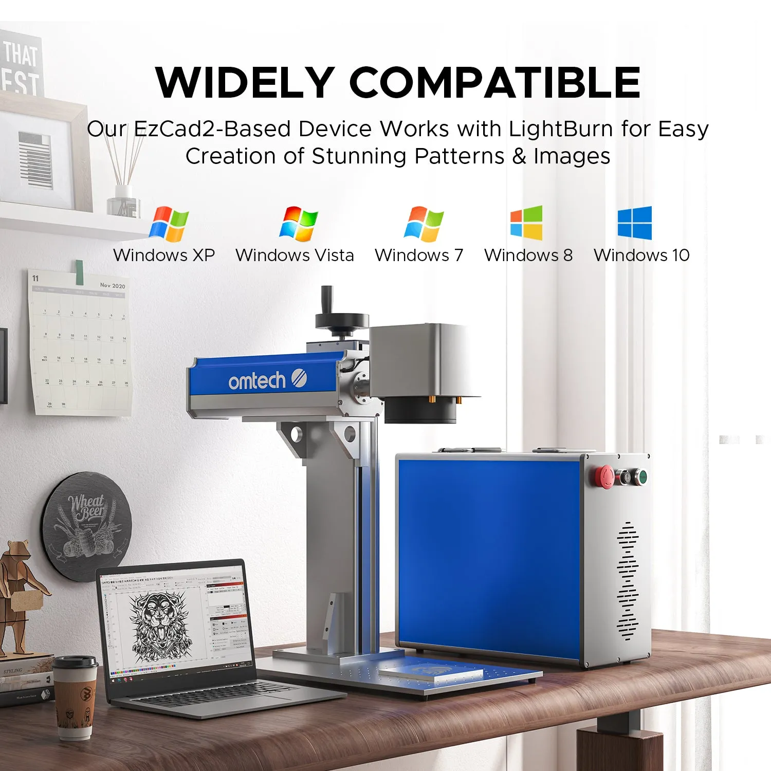 FM6969-30S - 30W Split Fiber Laser Marking Engraving Machine with 6.9" x 6.9" Working Area