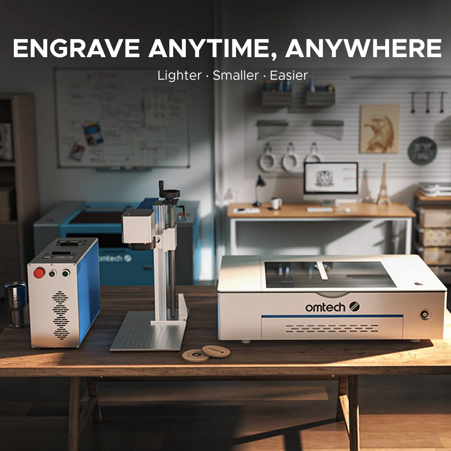 FM7979-50S - 50W Split Fiber Laser Marker Engraving Machine with 7.9" x 7.9" Working Area