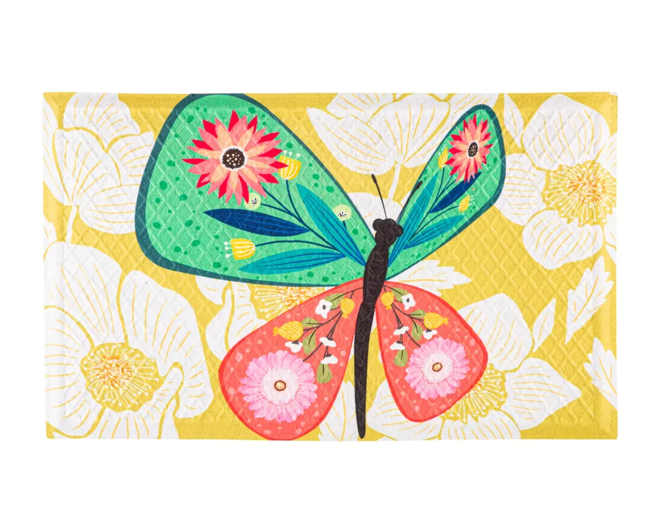 Folk Butterfly Embossed Floor Mat