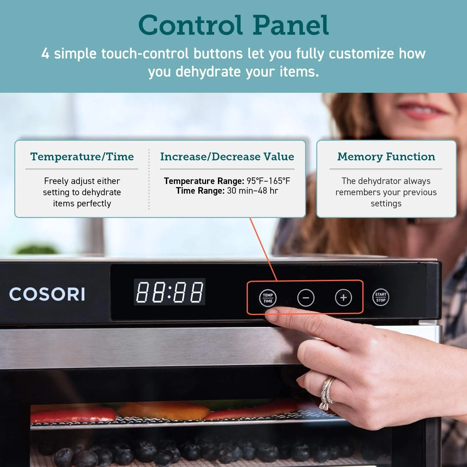 Food Dehydrator, 6 Stainless Steel Trays with Digital Timer and Temperature Control for Beef,Jerky,Fruit,Dog Treats,Herbs, FDA Compliant