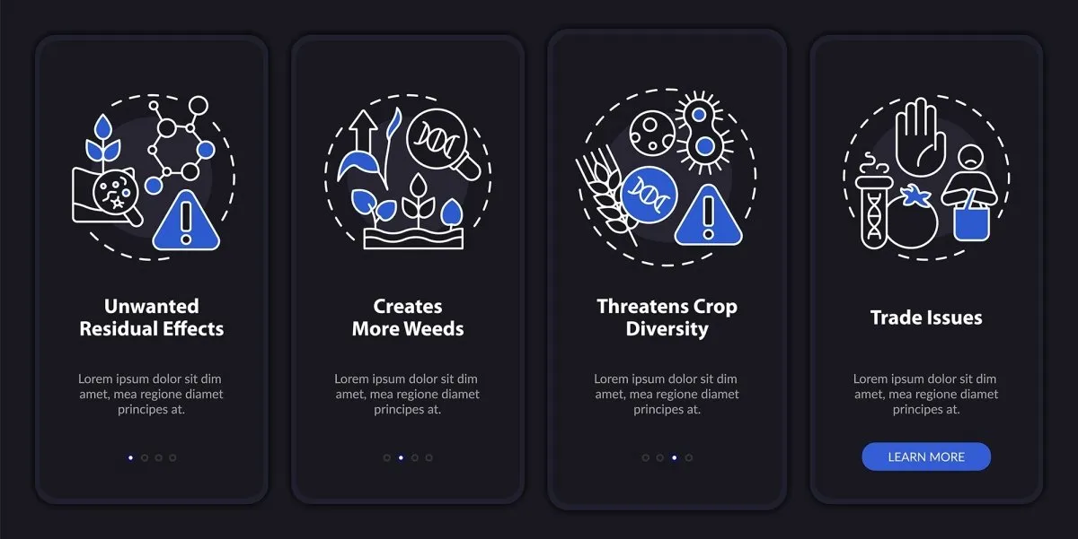 Food issues blue mobile app screen bundle