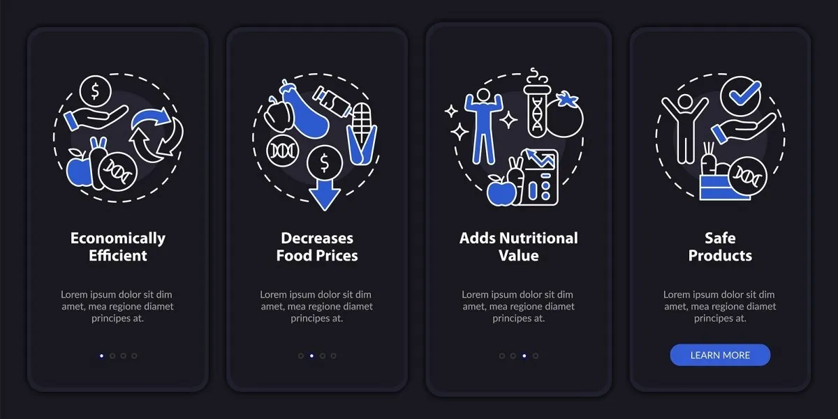 Food issues blue mobile app screen bundle