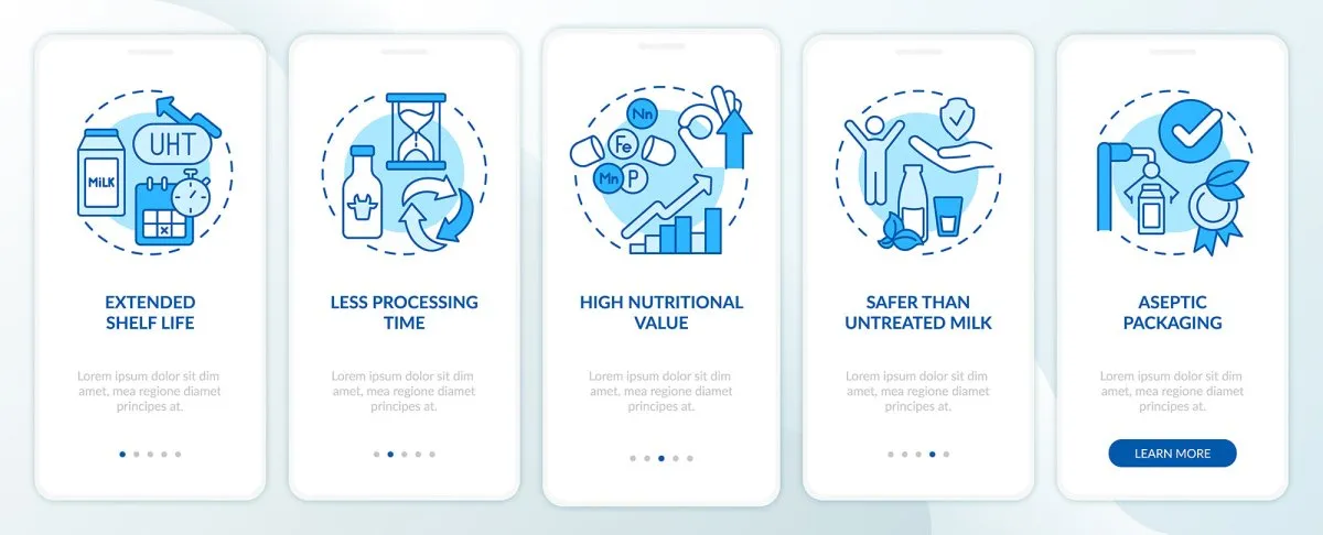 Food issues blue mobile app screen bundle