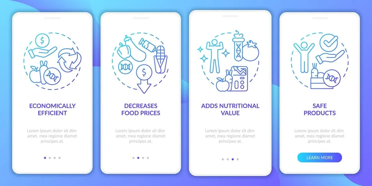 Food issues blue mobile app screen bundle