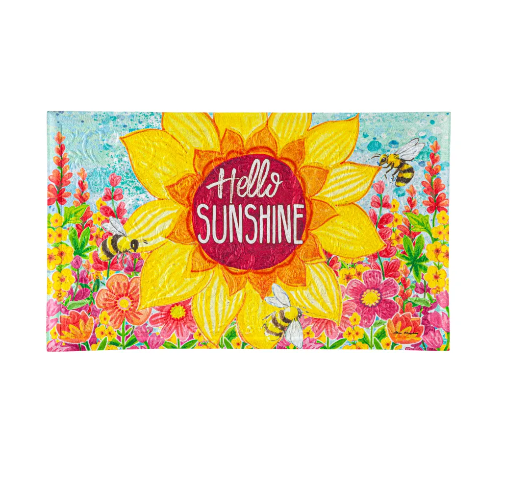 Hello Sunshine Embossed Floor Mat