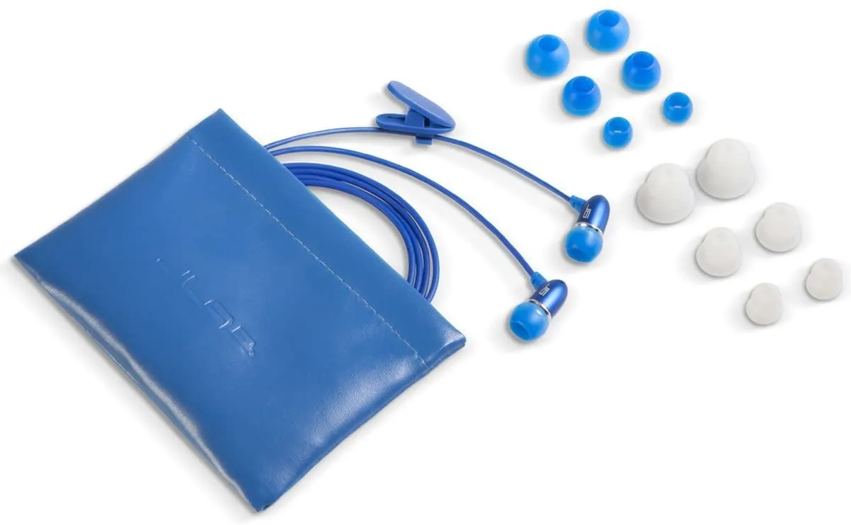 JLab Audio J6 High Fidelity Metal Ergonomic Earbuds Style Headphones, Guaranteed for Life - Sapphire Blue