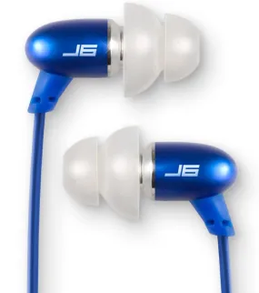 JLab Audio J6 High Fidelity Metal Ergonomic Earbuds Style Headphones, Guaranteed for Life - Sapphire Blue