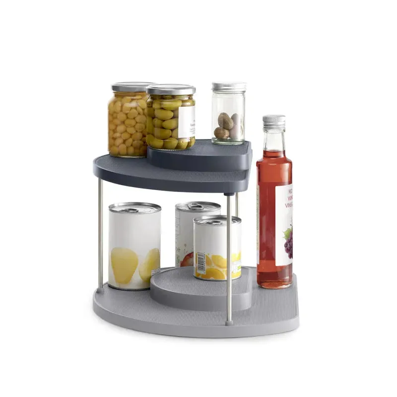 Joseph Joseph Cupboard Store Grey Multi-Purpose Rotating Organiser | 2 Tier