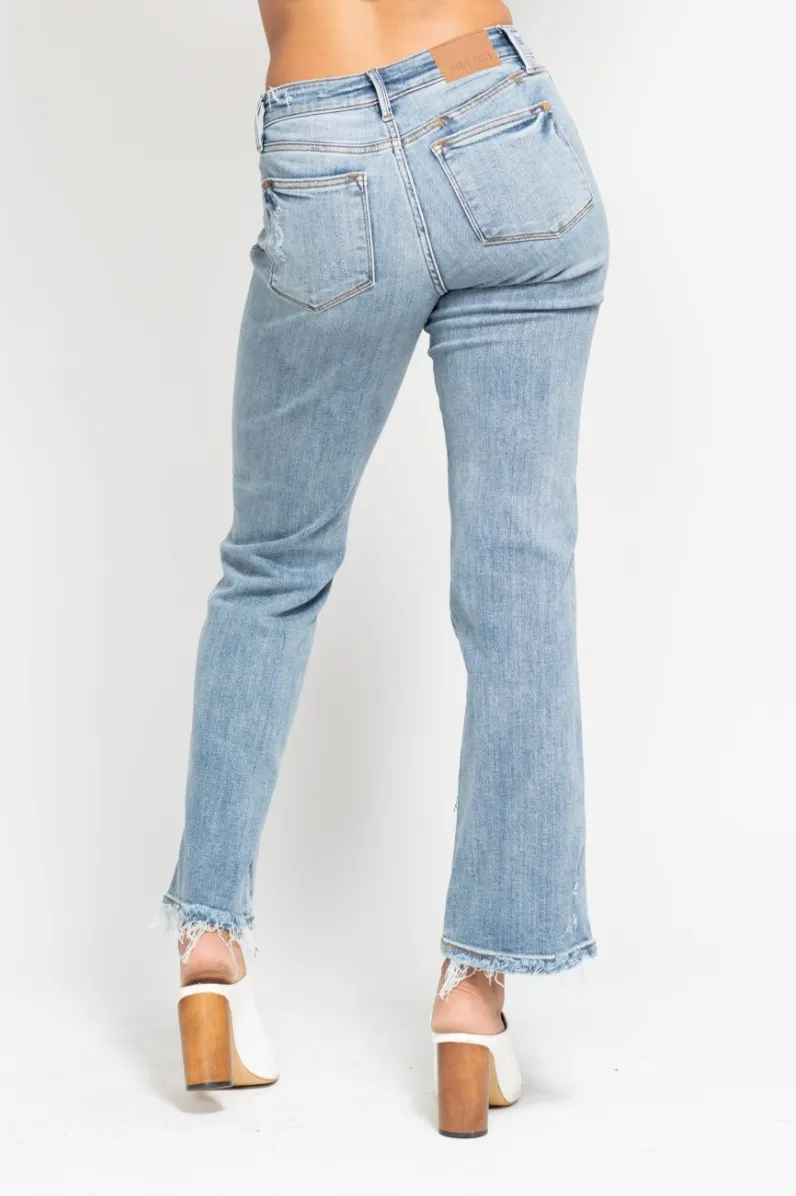 Judy Blue Mid Rise Yoke Cell Phone Pocket Dad Jeans
