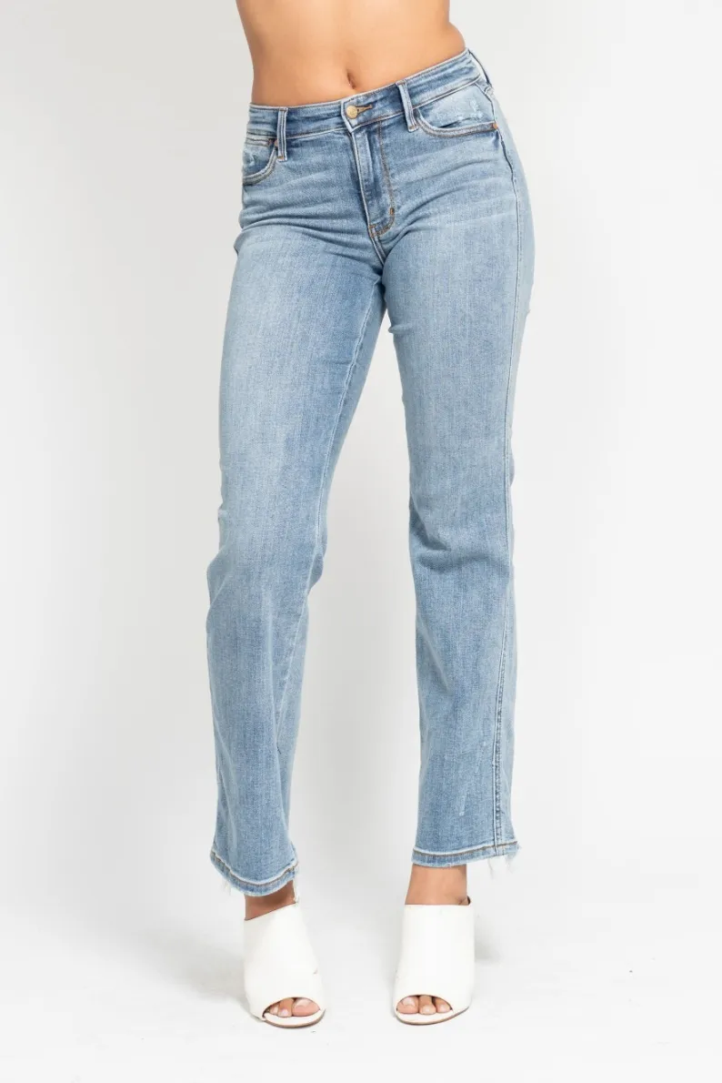Judy Blue Mid Rise Yoke Cell Phone Pocket Dad Jeans
