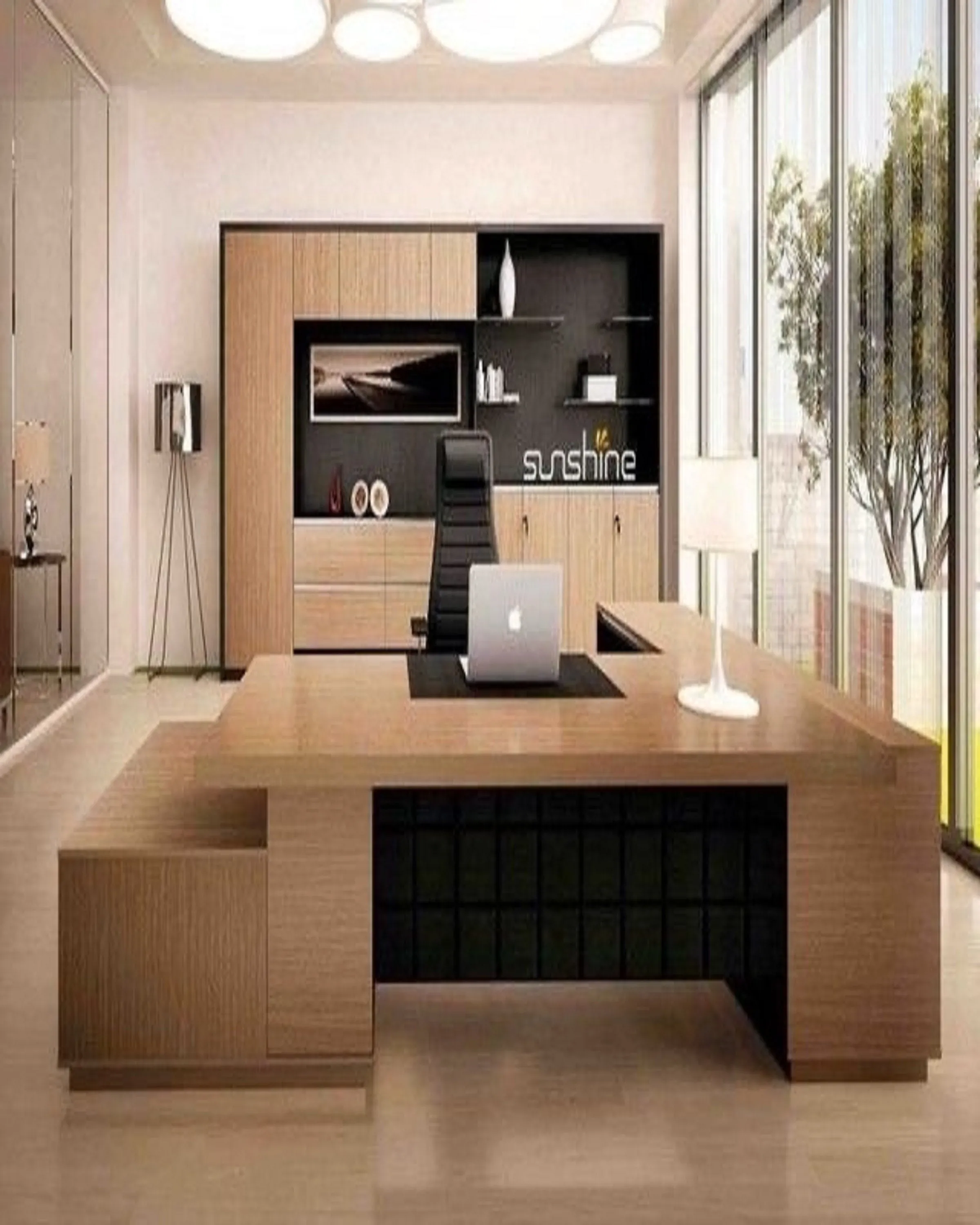 Kade Brown Director Table | L shape director table