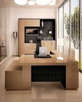 Kade Brown Director Table | L shape director table