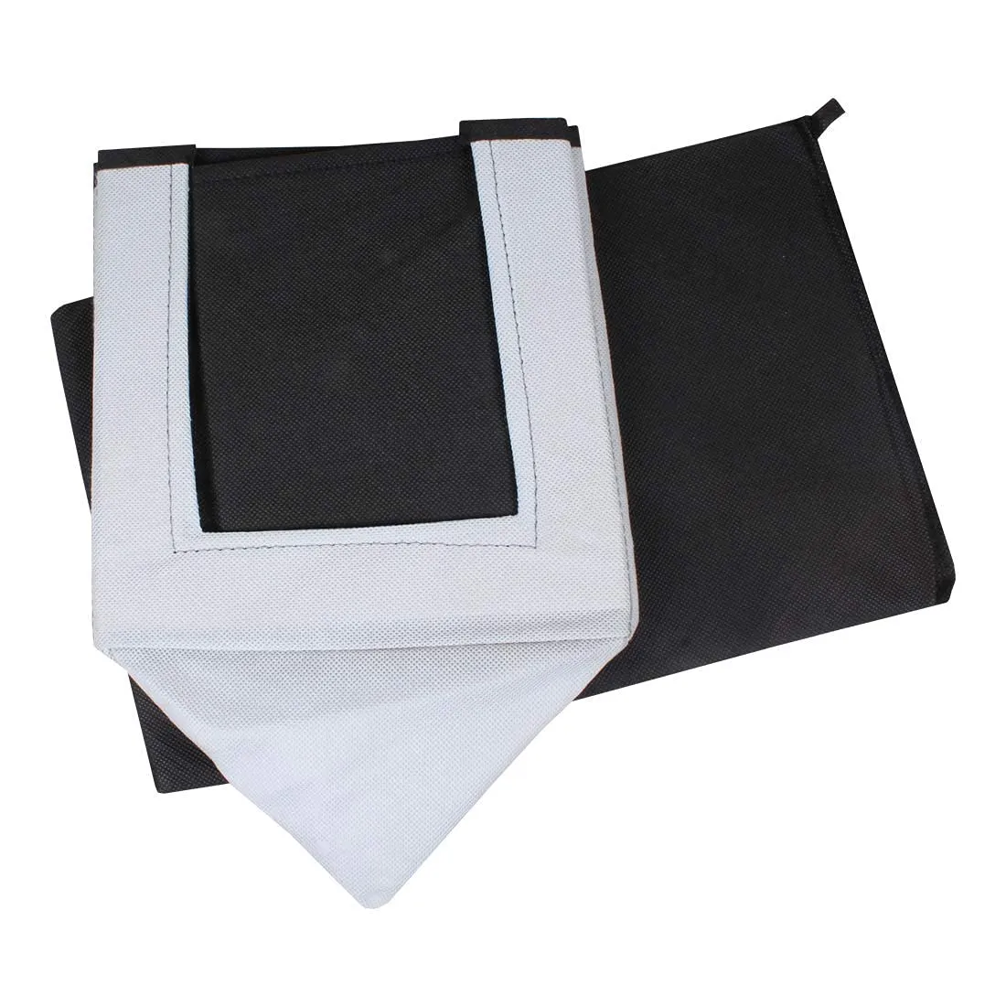 Kuber Industries Multiuses Non-Woven Closet Organizer With Handles- Pack of 3 (Black & Grey) -HS43KUBMART26541