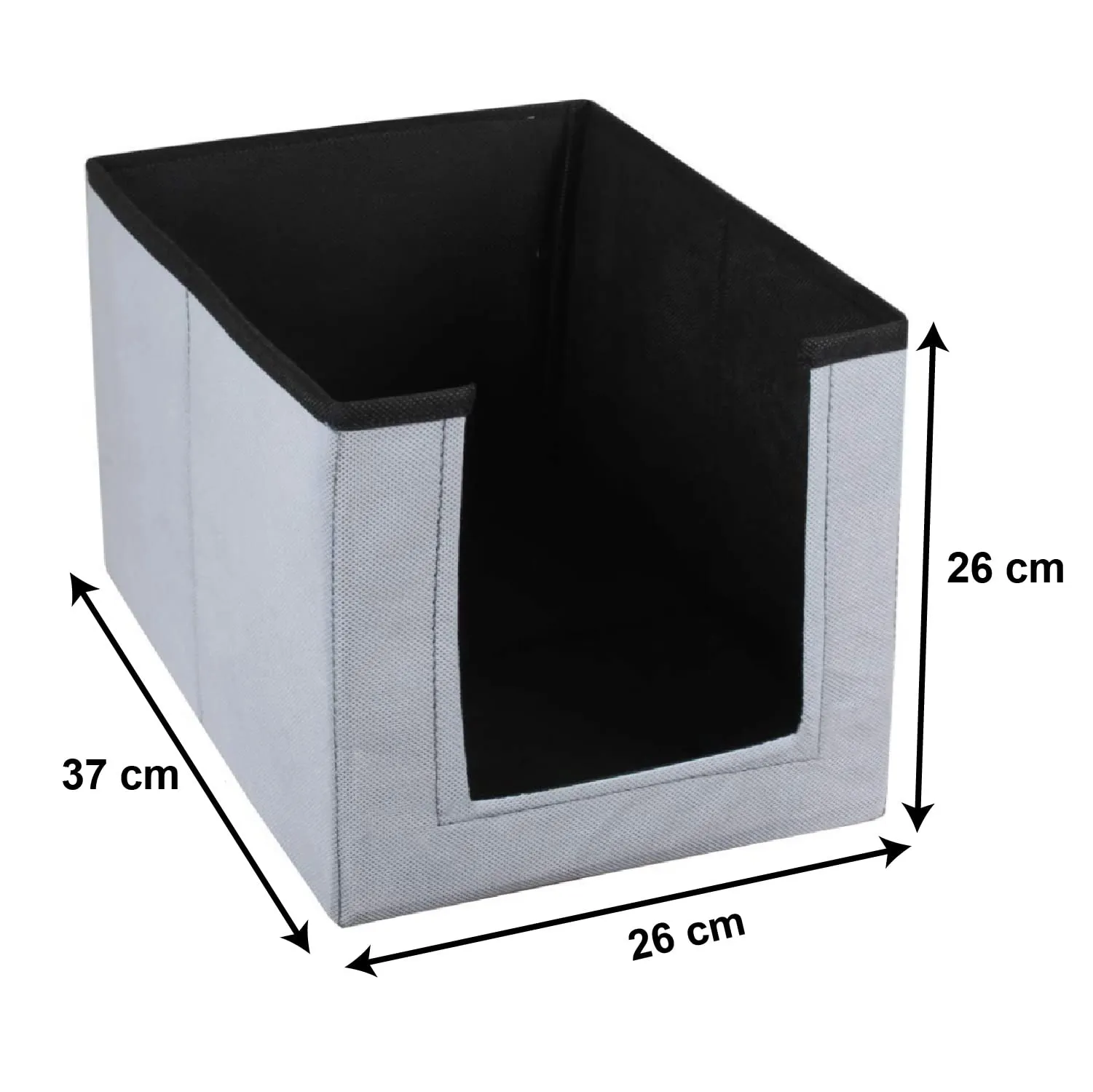 Kuber Industries Multiuses Non-Woven Closet Organizer With Handles- Pack of 3 (Black & Grey) -HS43KUBMART26541