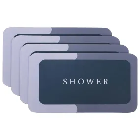 Kuber Industries PVC Kitchen Floor Mat|Anti-Skid Backing|Mats for Kitchen Floor |Easily Washable|Idol for Home, Kitchen Entrance| CF-220807 |Pack of 4| Gray