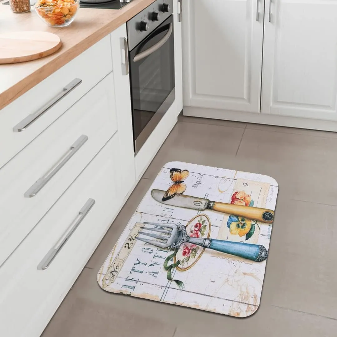 Kuber Industries PVC Kitchen Floor Mat|Anti-Skid Backing|Mats for Kitchen Floor |Easily Washable|Idol for Home, Kitchen Entrance| CF-220811 |Pack of 2| Multi
