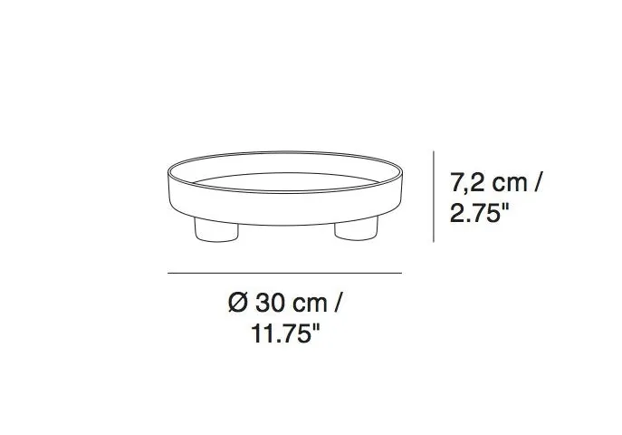 LAYER Round Decorative Tray (ABS, Dark Red)