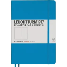Leuchtturm1917 Medium A5 Dotted Hardcover Notebook (Azure) - 249 Numbered Pages
