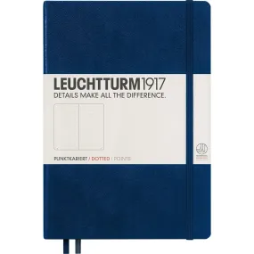 Leuchtturm1917 Medium A5 Dotted Hardcover Notebook (Navy) - 249 Numbered Pages
