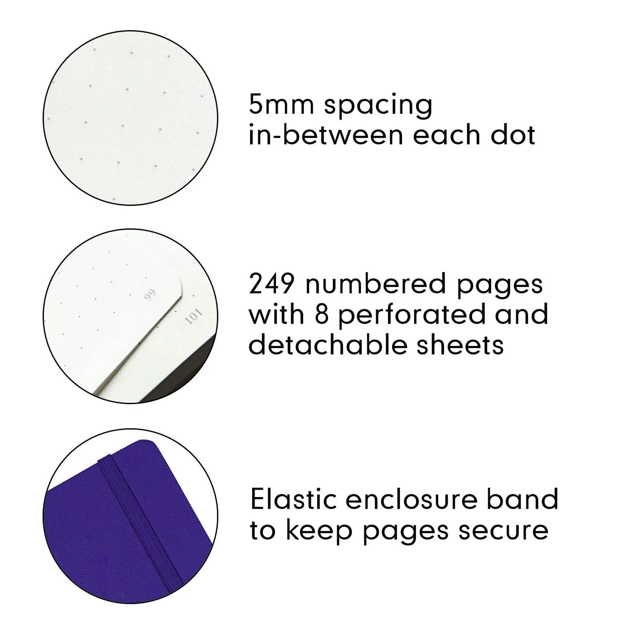 Leuchtturm1917 Medium A5 Dotted Hardcover Notebook (Purple) - 249 Numbered Pages