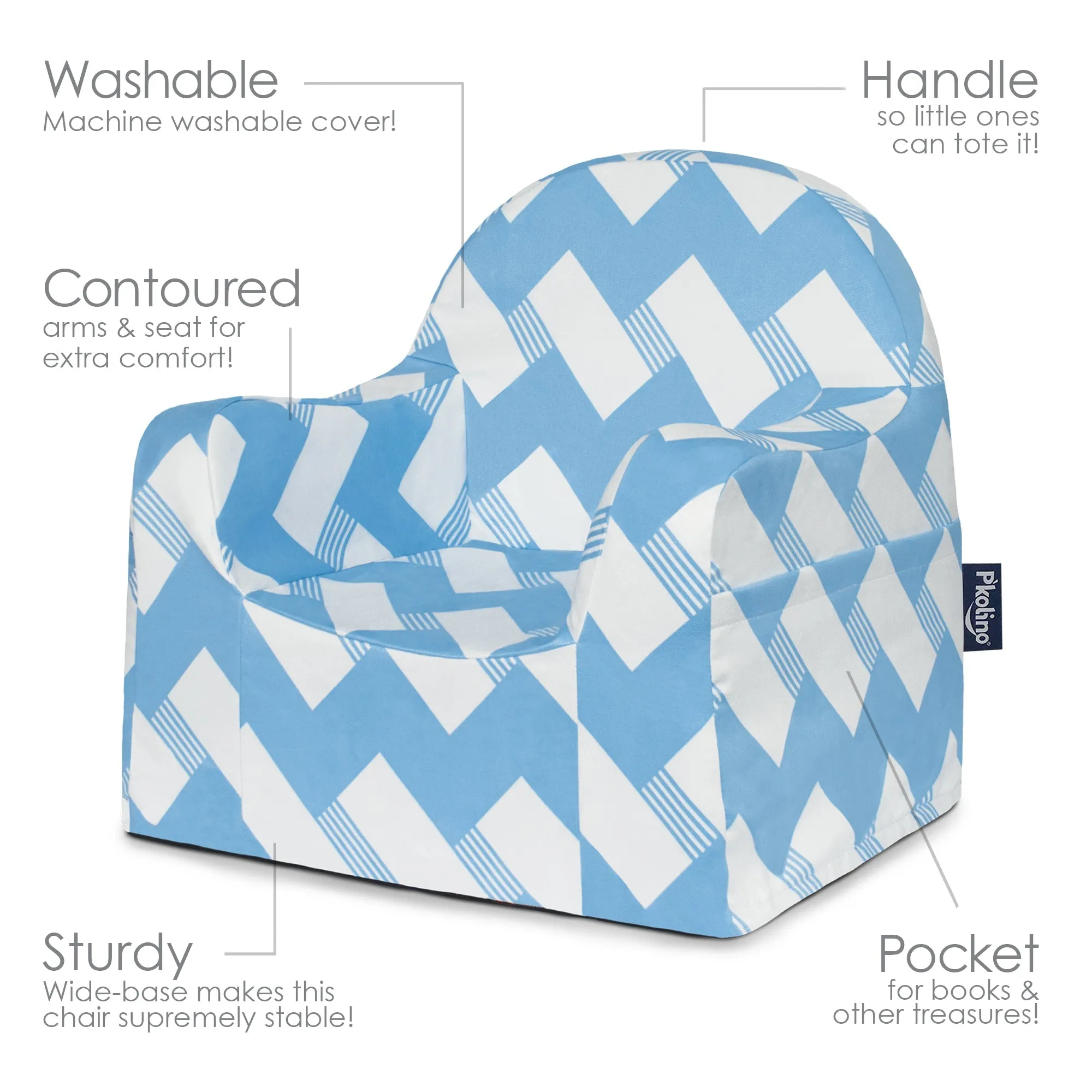 Little Reader Chair - Chevron Blue