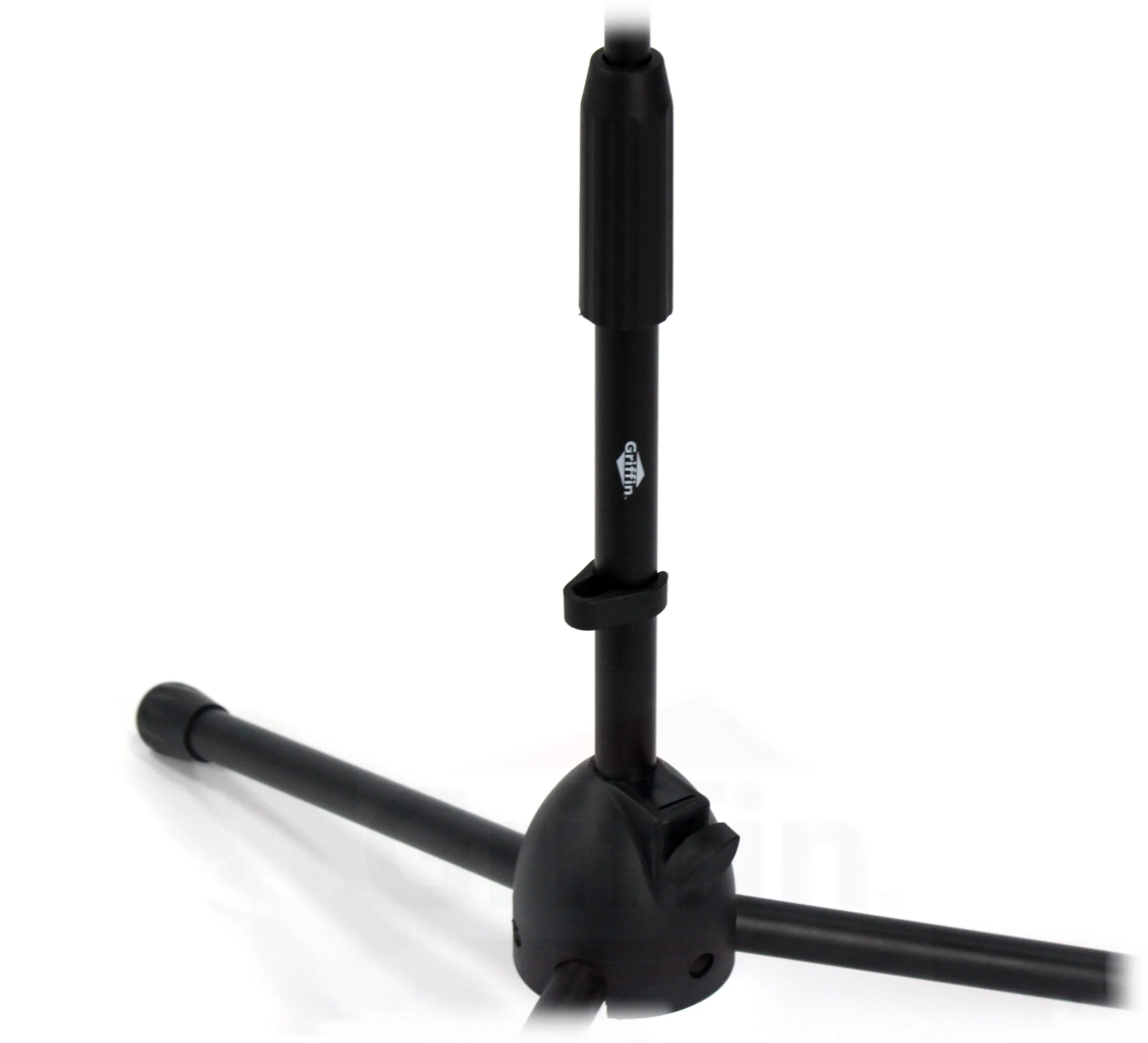 Low-Profile Microphone Stand (2 PACK) by GRIFFIN - Short Tripod Mic Stand Mount with Boom Arm for Kick Bass Drum, Studio Desktop Recording, Singing & Guitar Amplifiers - Small Height Telescoping Holder