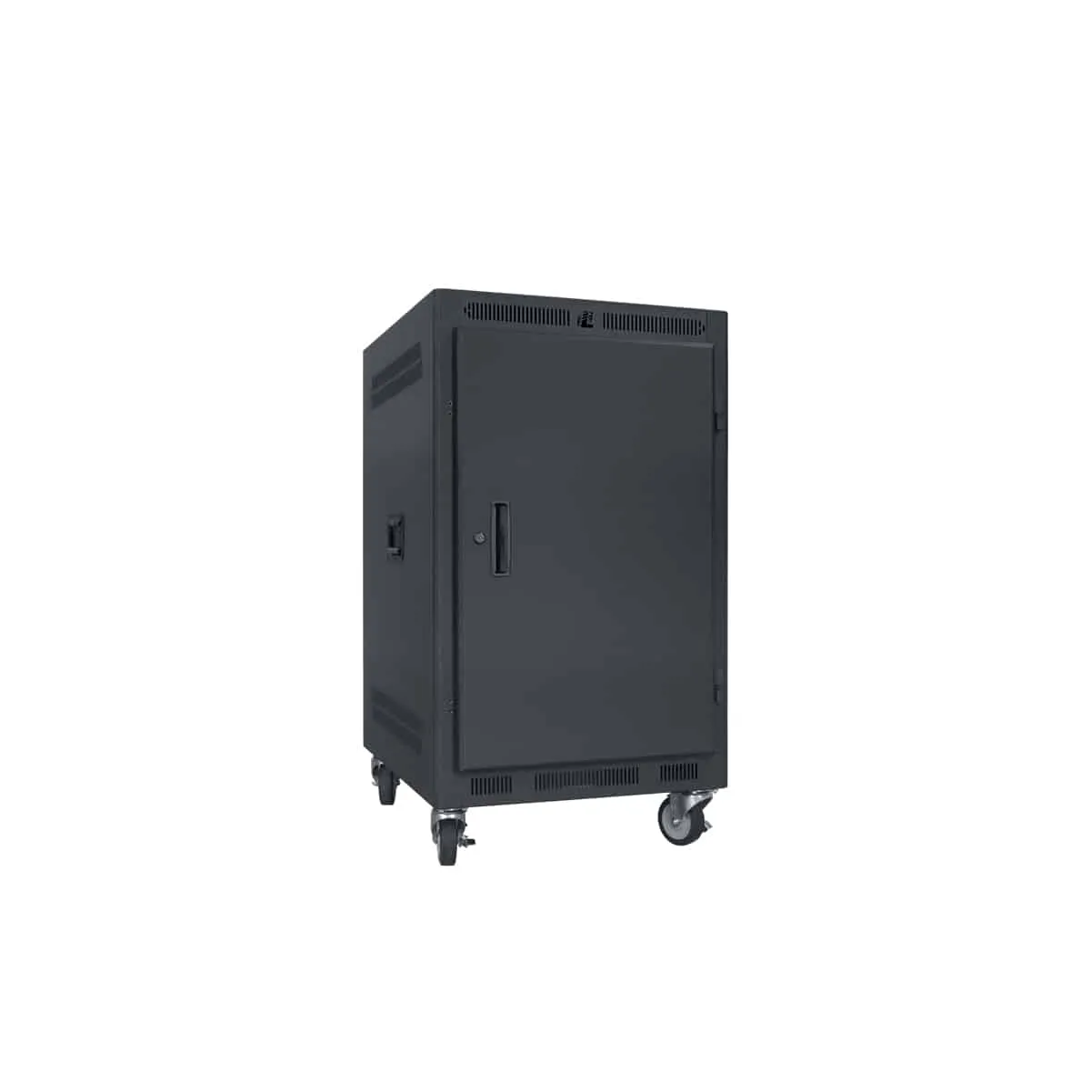 Lowell Mfg Equipment Rack-Portable-14U, 22in Deep, With Fully Vented Door