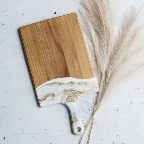 Lynn   Liana Large Acacia Cheese Board in Gold Quartz