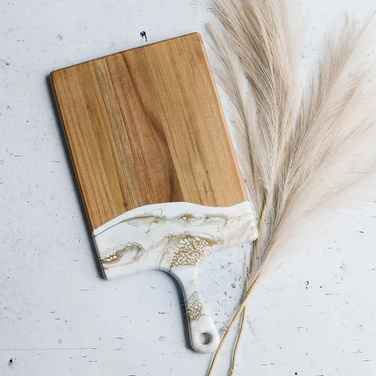 Lynn   Liana Large Acacia Cheese Board in Gold Quartz