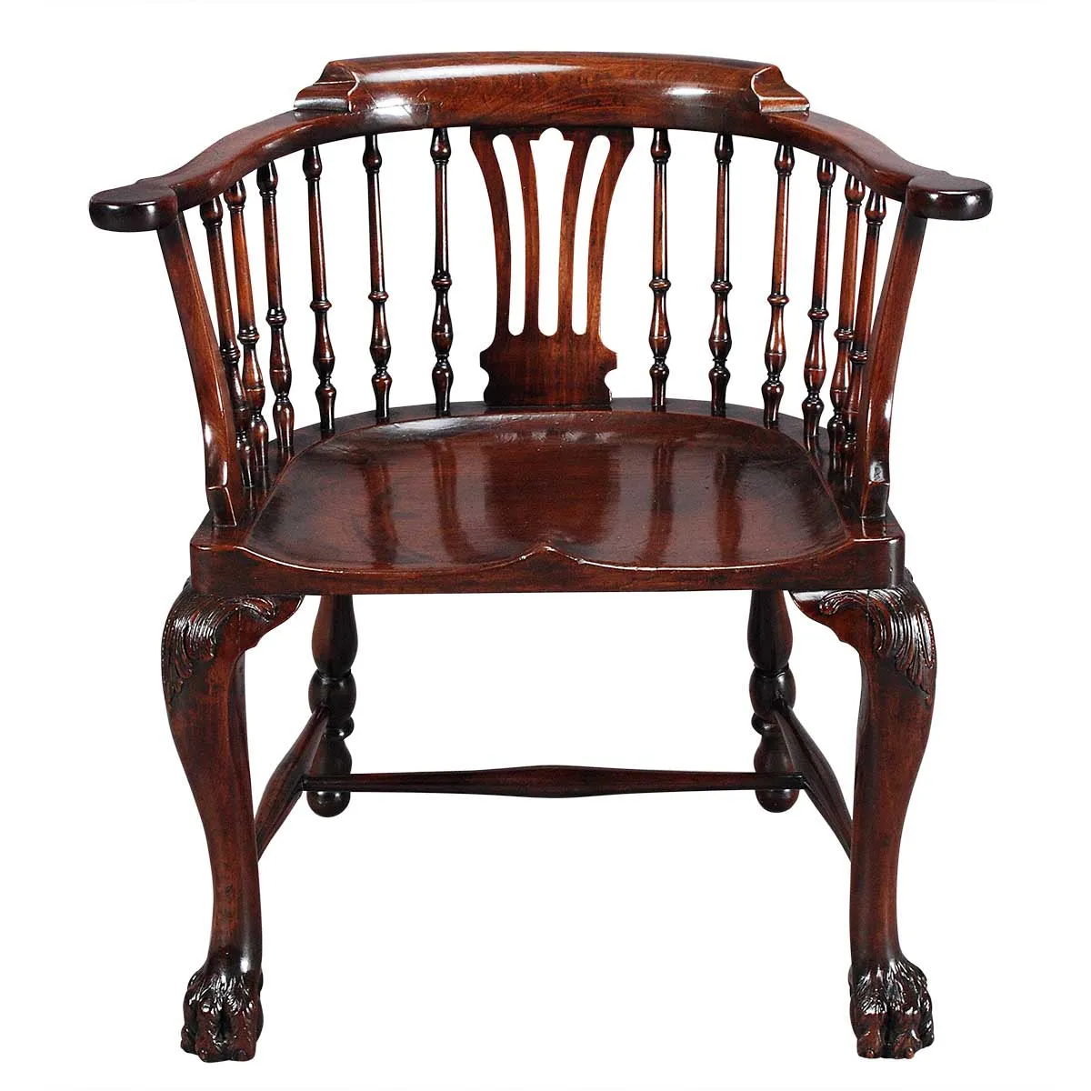 Mahogany Windsor Chair with Hairy Paw Feet