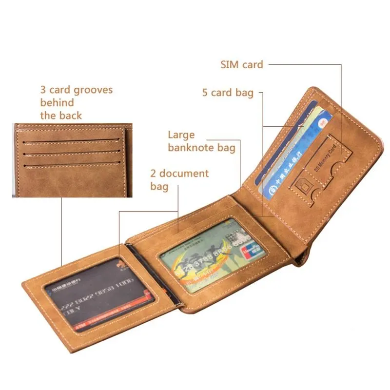 Men's Leather Flocked Wallet