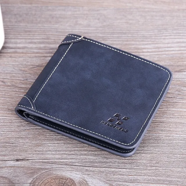 Men's Leather Flocked Wallet