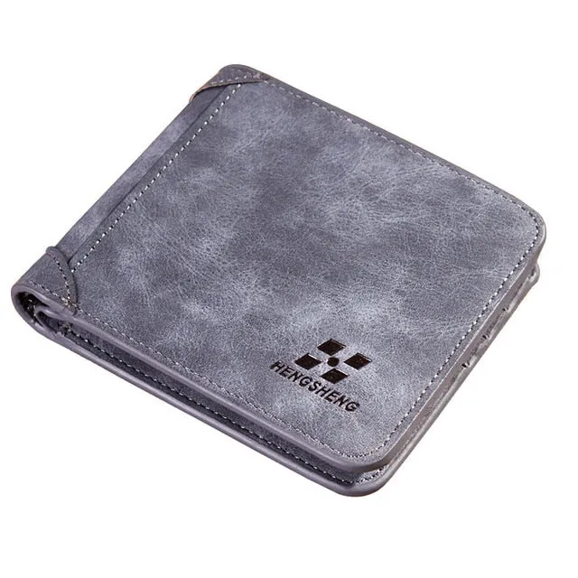 Men's Leather Flocked Wallet