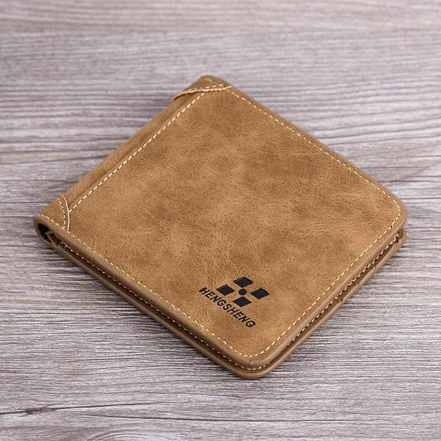 Men's Leather Flocked Wallet