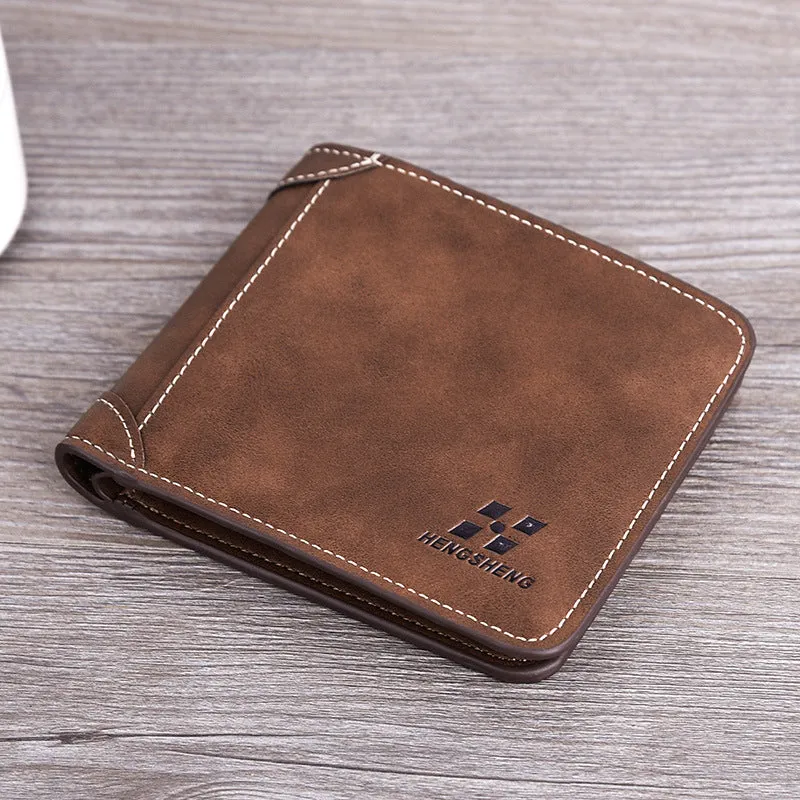 Men's Leather Flocked Wallet