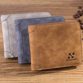 Men's Leather Flocked Wallet