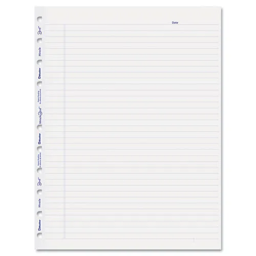 Miraclebind Ruled Paper Refill Sheets For All Miraclebind Notebooks And Planners, 11 X 9.06, White/blue Sheets, Undated