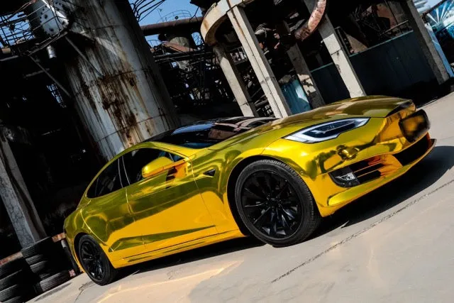 Mirror Chrome Yellow Vinyl Wrap