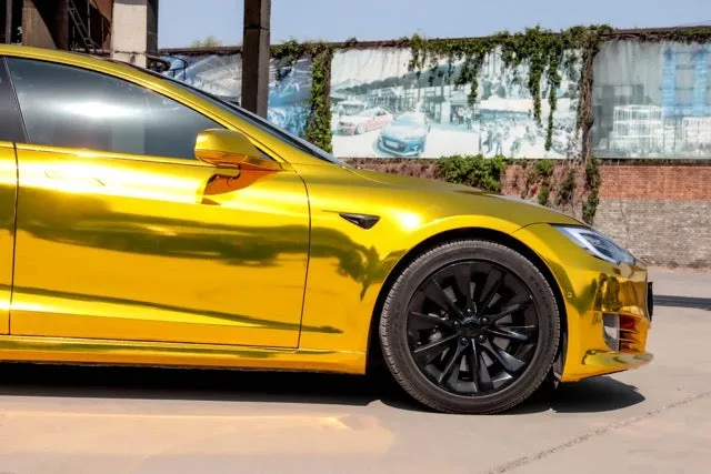 Mirror Chrome Yellow Vinyl Wrap