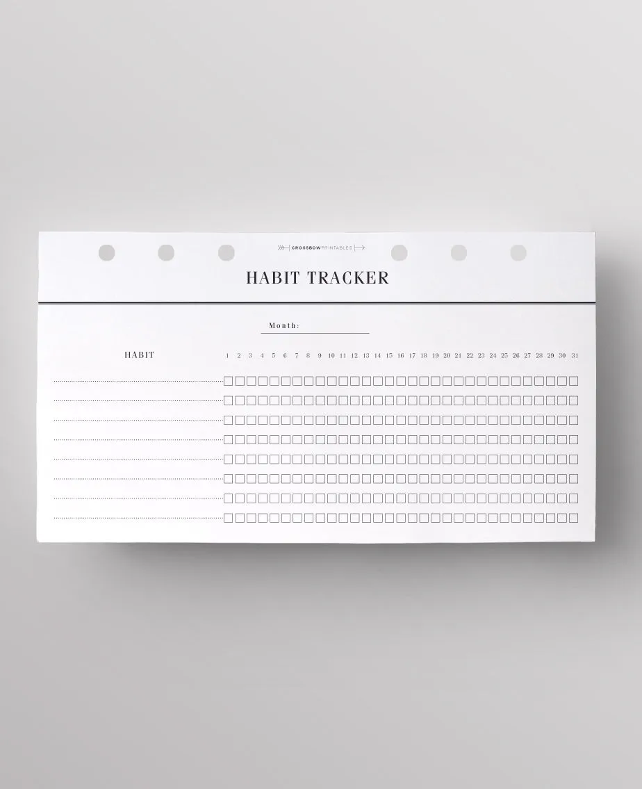 Monthly Habit Tracker: Personal Planner Inserts