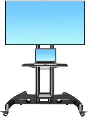 NB 32 to 75" TV Portable Wheel Stand Wheels & Shelf 45.5 kgs Load Capacity