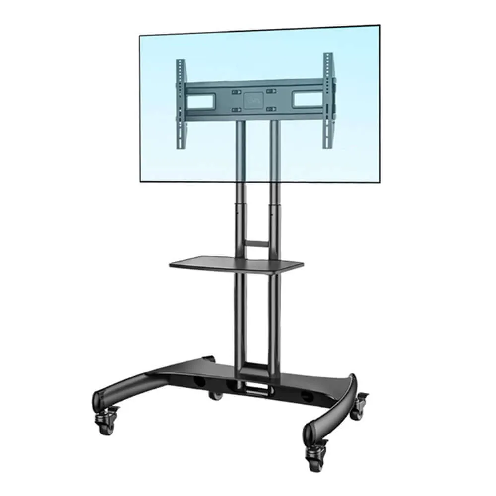 NB 32 to 75" TV Portable Wheel Stand Wheels & Shelf 45.5 kgs Load Capacity
