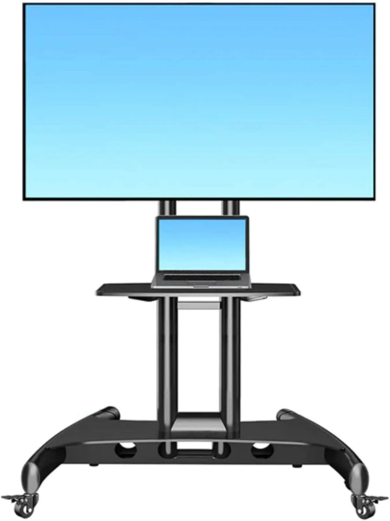 NB 32 to 75" TV Portable Wheel Stand Wheels & Shelf 45.5 kgs Load Capacity