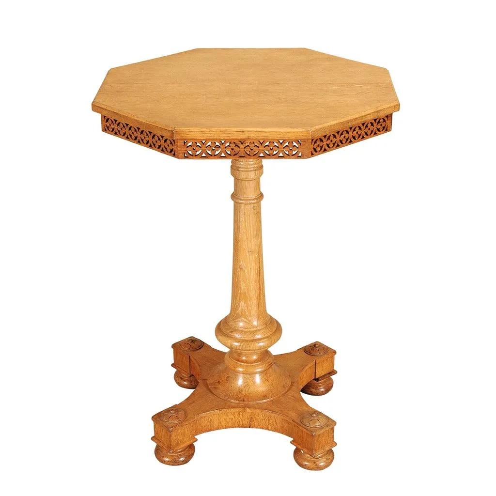 Oak Octagonal Lamp Table