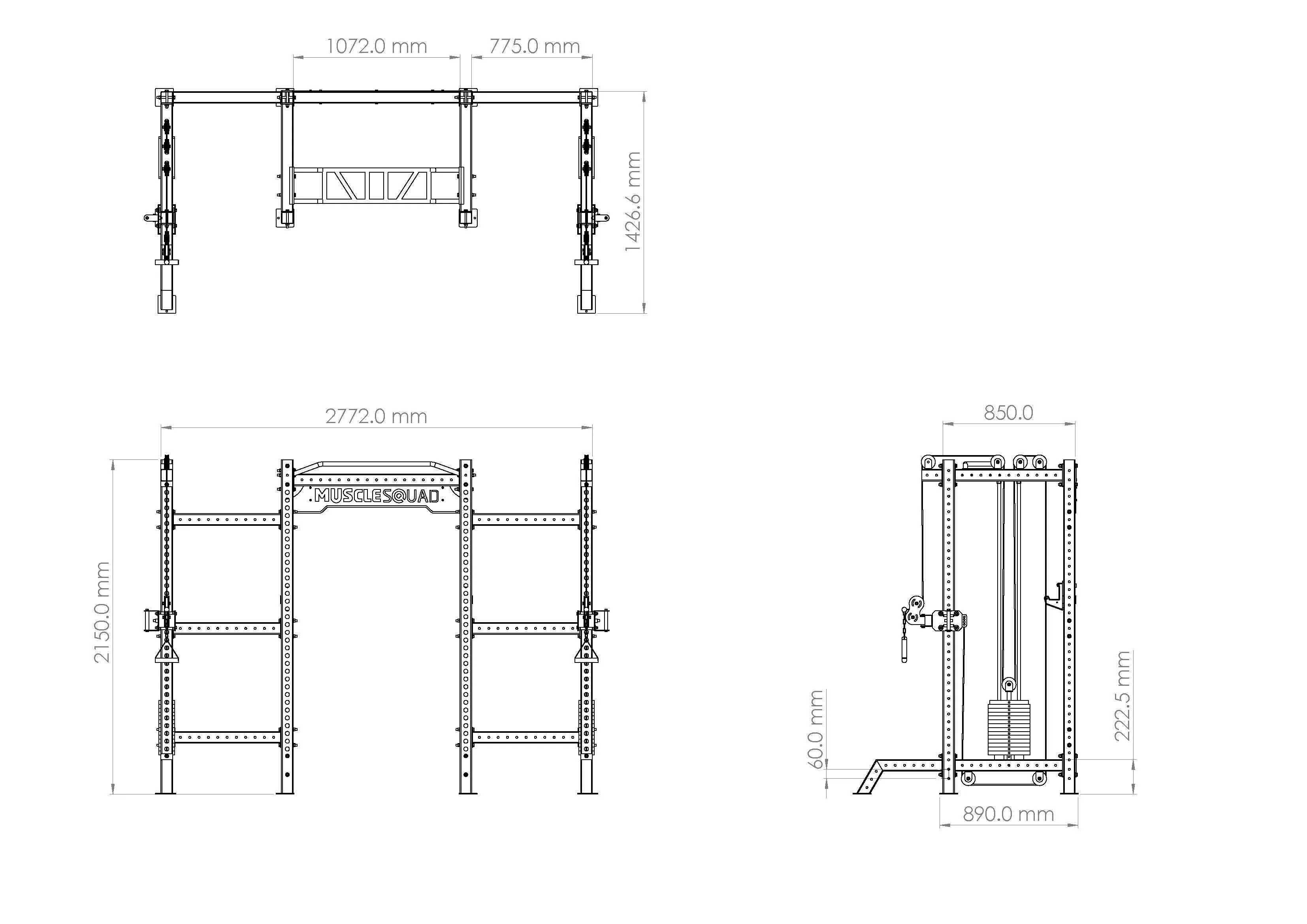 Phase 3 Power Rack with 2 x Cable Weight Stack